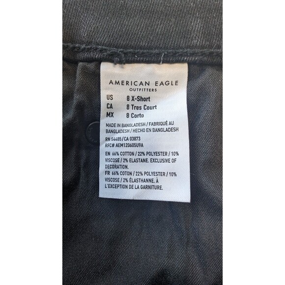 American Eagle Womens Black Curvy Highest Rise Flare Next Level Stretch 8 Xshort - Picture 9 of 9